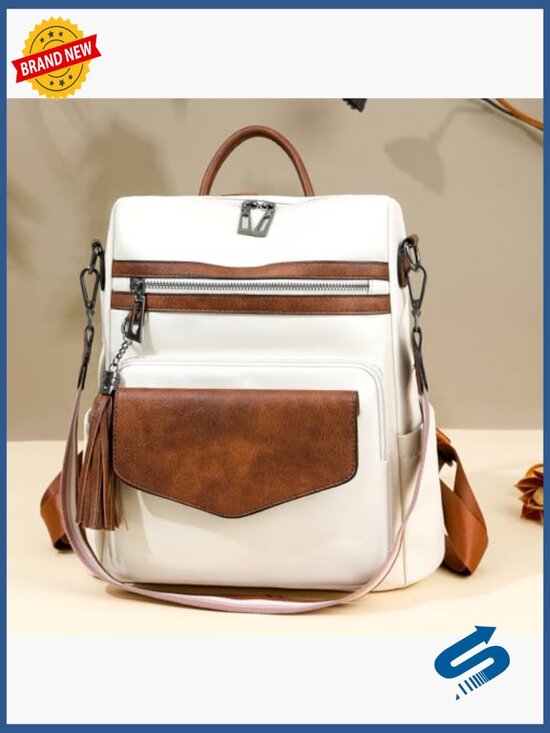 Fashion Convertible PU Leather Backpack Purse with Detachable Clutch